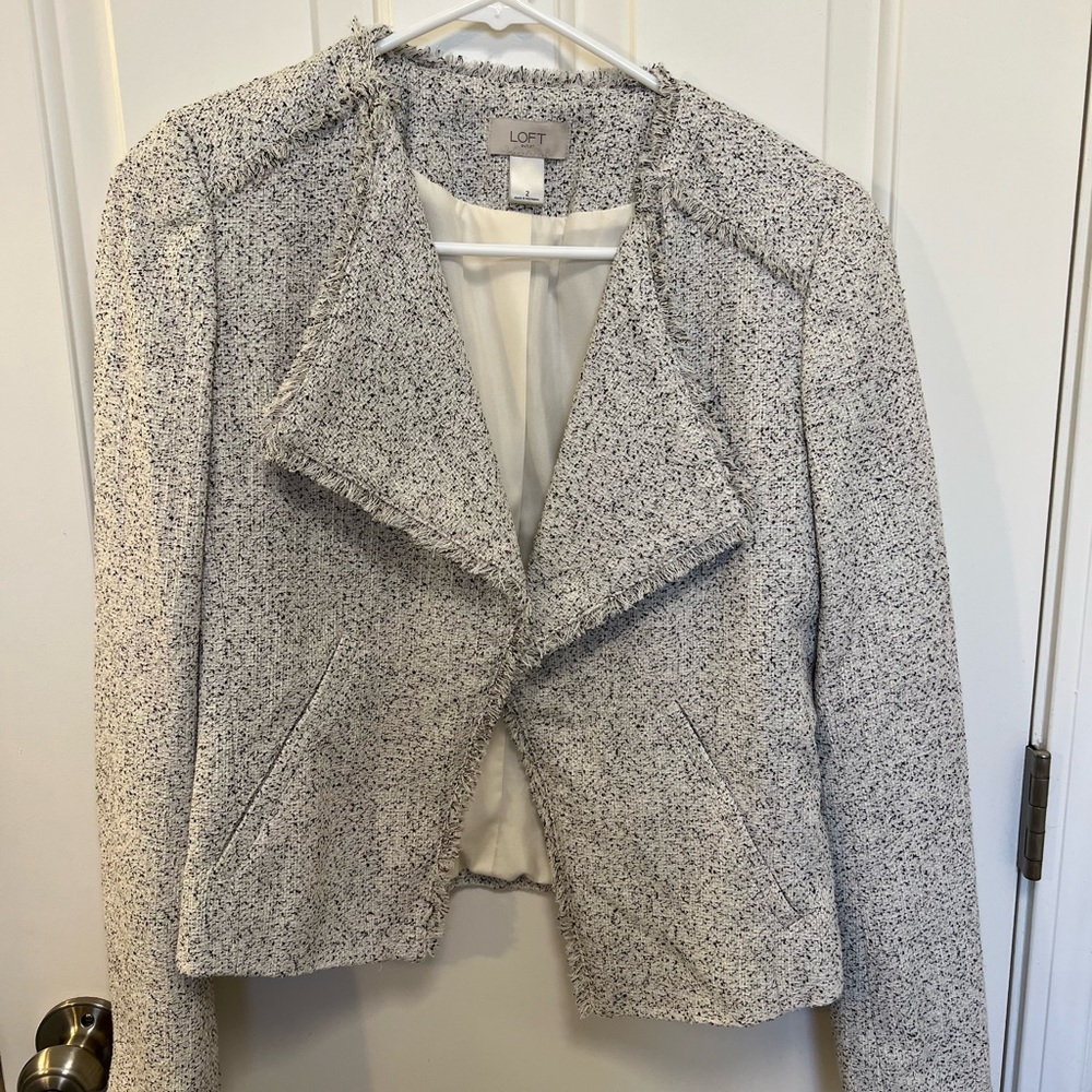 Loft outlet tweed cropped blazer